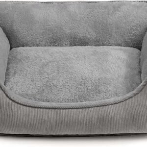 Hollypet Cat Bed Small Dog Bed Pet Bed for Cats and Puppy, Soft Pet Sleeping Bed Breathable Pet Cushion, Grey(55 * 45 * 15cm)