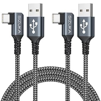 SIZUKA USB C Charger Cable 3M 2Pack Right Angle Fast Charging USB C Cable
