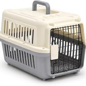 IHANA Hard Shell Cat Carrier with Secure Metal Door for Cats & Small Dogs | Durable Hard Shell; Secure Metal Door; Multi-Side Ventilation; Removable...