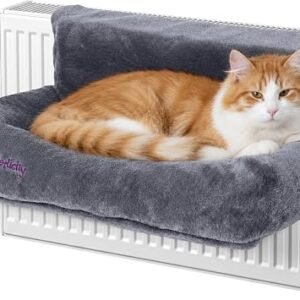 Petlicity Snuggle Padded Cat Radiator Bed ? Pet Cat Hammock Bed (Grey)