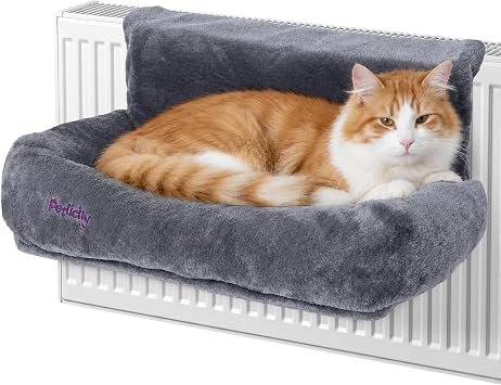 Petlicity Snuggle Padded Cat Radiator Bed ? Pet Cat Hammock Bed (Grey)