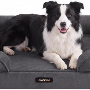 Feandrea Orthopaedic Dog Sofa Bed, XL, Raised Sides, Non-Slip Bottom