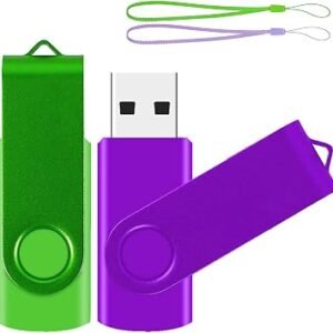 ABLAZE USB Stick 128 GB 2 Pack, Gradient Colour Memory Stick Rotate Metal