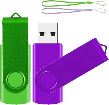 ABLAZE USB Stick 128 GB 2 Pack, Gradient Colour Memory Stick Rotate Metal