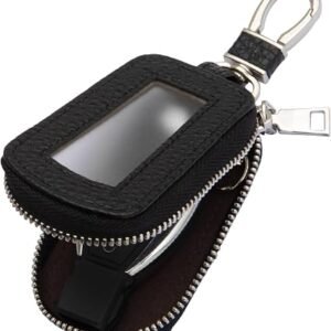 Yuoyar Premium Leather Key Fob Case - Universal Car Key Holder, Black, Universal Fit