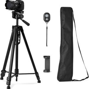 Lamicall 67inch Camera Tripod, [Rapid Leg Deployment] Camera Stand | 170cm Travel Tripod Camera, 3-Way Head 8kg Max Load, with Phone Holder & Carry Bag, for DSLR, GoPro, Pocket 3/4, iPhone 18/17