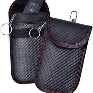 ??Faraday Pouch for Car Keys | Homiladi 2PCS Black Car Key Signal Blocker Pouch | Anti-Theft Keyless Car Key Signal Blocker & Fob Protection Pouches | Rfid Key Pouches