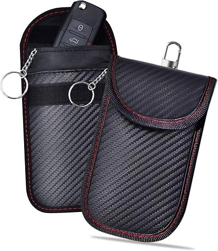 ??Faraday Pouch for Car Keys | Homiladi 2PCS Black Car Key Signal Blocker Pouch | Anti-Theft Keyless Car Key Signal Blocker & Fob Protection Pouches | Rfid Key Pouches