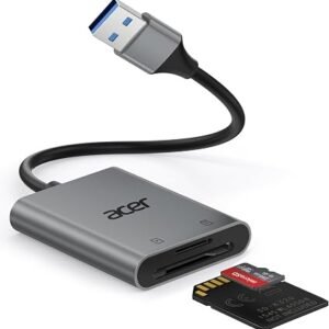 acer SD Card Reader USB 3.0 170MB/s, Aluminum Camera Memory Card Reader | USB-A micro SD Adapter High Speed, Compatible with SDXC, micro SDHC, TF, RS-MMC,...