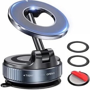 New Horrizon Magnetic Car Phone Holder for MagSafe Car Mount, 360° Rotation | Vaccum Suction, Dashboard/Windscreen, for iPhone 17 Pro Max 16 15 14 13 12...