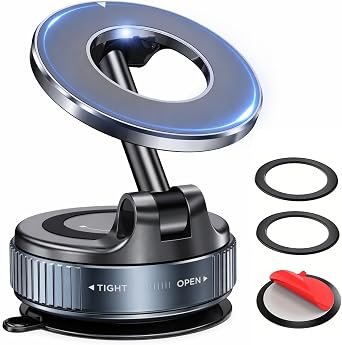 New Horrizon Magnetic Car Phone Holder for MagSafe Car Mount, 360° Rotation | Vaccum Suction, Dashboard/Windscreen, for iPhone 17 Pro Max 16 15 14 13 12...