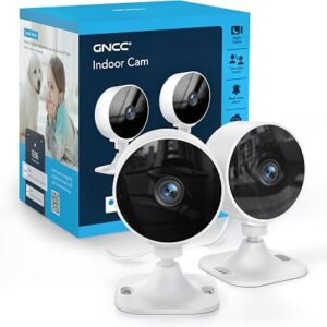 GNCC GC3 2-Pack Indoor Security Camera, 1080P CCTV Cameras for Home/Pet | Motion/Sound Detection, Fixed Lens, 2-Way Audio, SD Card or Paid Cloud, Easy...