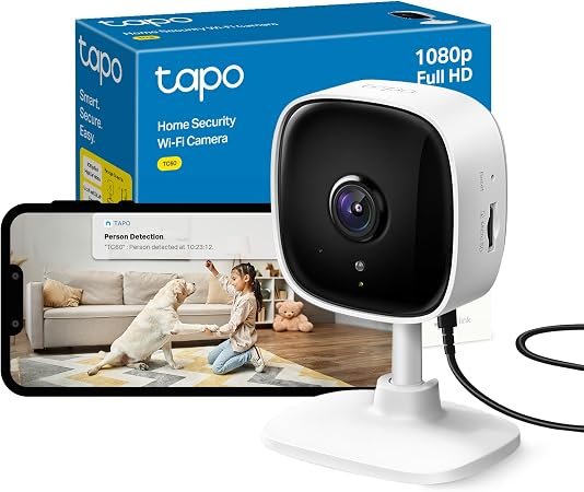 Tapo TC60 Full HD Indoor Security Camera Pet Camera Baby Camera | Dog Cat Camera House Security, Motion Detection, Night Vision, Two-Way Audio, Sound &...