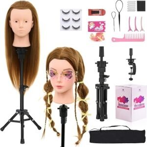 Neverland 26-28" Make-up Hairdressing Head with Tripod, 60% Real Hair