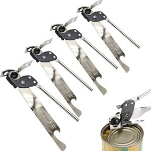 4Pcs Tin Opener 3-in-1 Butterfly Can Opener Stainless Steel Manual Silver