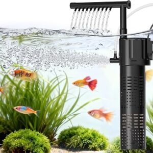 hygger Aquarium Filter Internal, 800L/H 10W Fish Tank Filter, Adjustable Quiet Power Filter with Rainfall Aeration for 55-110L Freshwater and Saltwater Aquariums