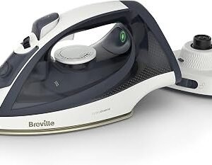 Breville Turbo Charge Cordless Iron | 2600W | Fast Charging & Heat Up | 130g Steam Shot | 260ml Water Tank | Blue & White [VIN439]