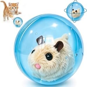 Interactive Cat Toys, Automatic Hamster Rolling Ball Toy for Indoor Cats, Smart Rolling Ball for Home Alone Cats, Funny Cat Toy for Indoor Play & Exercise (No Include Battery)