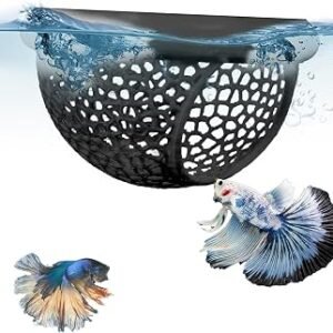 Amazleer Betta Resting Spot-Hammock Fish Tank Accessories-Aquarium Tunnel Decoration, Fish Hideout, Floating Habitat for Bettas Shrimp Small Fishes, Black