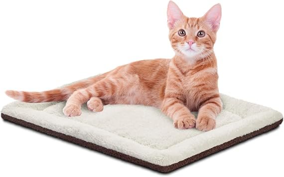 K&H Pet Products Self-Warming Pet Pad Thermal Cat and Dog Bed Mat Oatmeal/Chocolate, 53.3cm x 43.18cm