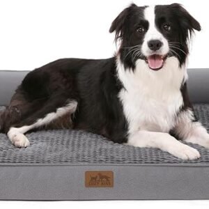COZY KISS Orthopedic Dog Bed Washable for Extra Large Dogs, XL Grey