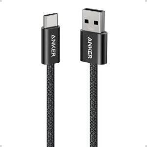 Anker Zolo USB-A to USB-C Charger Cable, 1 m Durable Braided Type-C Fast Charging Cable with Slim Connector, Seamless CarPlay, For iPhone 17/16/15, iPad Pro, Samsung Galaxy, More(Black)