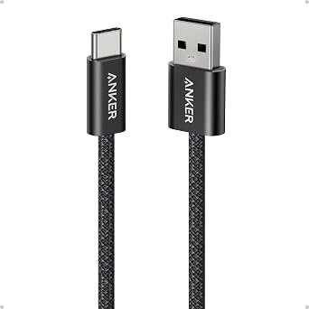 Anker Zolo USB-A to USB-C Charger Cable, 1 m Durable Braided Type-C Fast Charging Cable with Slim Connector, Seamless CarPlay, For iPhone 17/16/15, iPad Pro, Samsung Galaxy, More(Black)