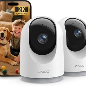 GNCC Indoor Cameras House Security 2-Pack Cameras for Pet Dog with App, 3MP | 2.4G WiFi Cameras with Motion Detection, 2-Way Audio, Cloud/SD Storage, Night...