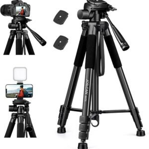 Lamicall 67inch Camera Tripod, [Rapid Leg Deployment] Camera Stand | 170cm Travel Tripod Camera, 3-Way Head 8kg Max Load, with Phone Holder & Carry Bag, for DSLR, GoPro, Pocket 3/4, iPhone 18/17
