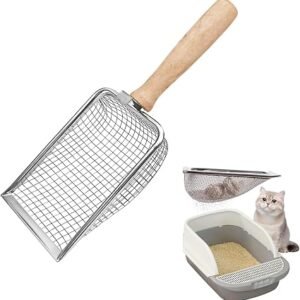Cat Litter Scoop With Holder,Litter Scoop,Stainless Steel Litters Scoops,Chicken Poop Scooper,Hamster Poop Scooper,Cats Litters Sieve With Handle,for Easy Cleaning,Non-Stick,Cat Litteri,Hamster.