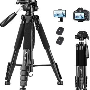 Lamicall 67inch Camera Tripod, [Rapid Leg Deployment] Camera Stand | 170cm Travel Tripod Camera, 3-Way Head 8kg Max Load, with Phone Holder & Carry Bag, for DSLR, GoPro, Pocket 3/4, iPhone 18/17