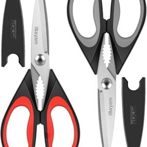 Kitchen Shears, 2-Pack Kitchen Scissors Heavy Duty Meat, Dishwasher Safe Cooking, Multipurpose Stainless Steel Sharp Utility Food for Chicken