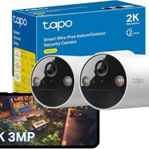Tapo C410(2-Pack) 2K Battery Outdoor Security Camera Wireless | Wire-Free Indoor & Outdoor CCTV Camera, 180-Day Battery Life, Color Night Vision, AI...