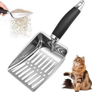 Cat Litter Scoop,Pet Cat Stainless Steel Scoop,Metal MediumCat Litter Scoop
