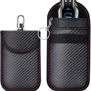 2 PCS Faraday Pouch for car Keys,Faraday Bag,Car Key Signal Blocking Pouch,Keyless Entry Car Keys Case,RFID Blocker Bag for Car Security,Anti-Theft Remote Entry Keyless Protect (SL)