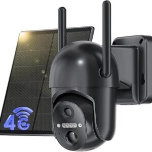 NUASI 4G LTE Security Camera Outdoor Wireless with SIM Card | No WIFI Security Camera Outdoor, Solar Wireless CCTV Camera with PIR Motion Detection, 2K HD...