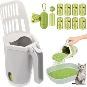 Cat Litter Scooper with Bags, Cat Poop Scoop