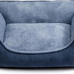 Hollypet Cat Bed Small Dog Bed Pet Bed for Cats and Puppy, Soft Pet Sleeping Bed Breathable Pet Cushion, Blue-Grey(55 * 45 * 15cm)