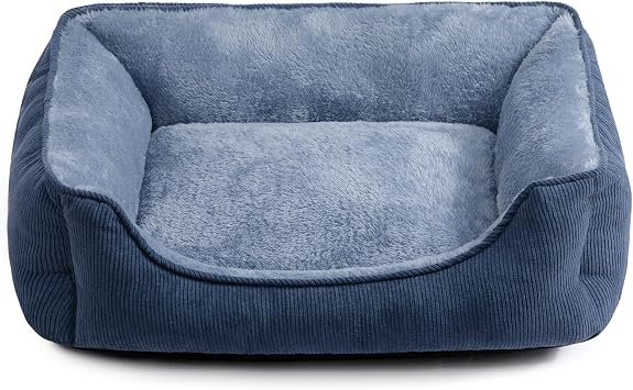 Hollypet Cat Bed Small Dog Bed Pet Bed for Cats and Puppy, Soft Pet Sleeping Bed Breathable Pet Cushion, Blue-Grey(55 * 45 * 15cm)