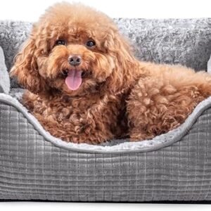 JOEJOY Medium Dog Bed Washable Pet Bed, Orthopedic Calming Dog Bed, 63x53cm