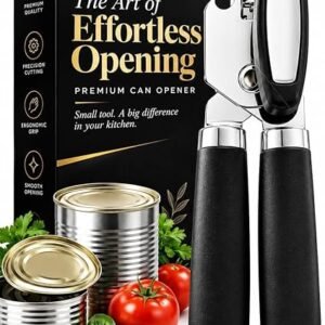 Can Opener Manual, Stainless Steel Tin Openers, Effortlessly Open Cans with Heavy Duty Manual Can Opener - Smooth Edges & Comfortable Grip