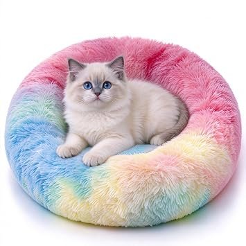 Cat Bed Small Dog Bed Dog Couch Donut Dog Bed Warm Bed Round Dog Bed Rabbit Bed Dog Pillow Cat Couch Bunny Bed Doughnut Cat Donut Bed Round Dog Bed Dog Bed For Within 3Kg Pet