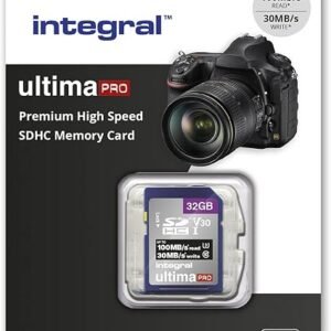 Integral 32GB SD Card 4K Ultra-HD Video Premium High Speed Memory Card up to 100MB/s SDHC V30 UHS-I U3 Class 10 Black