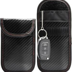 2pcs Faraday Bag Pouch for car Key fob, Signal Blocker Pouch keyless Entry case Protector Bags Signal Blocking Pouches Anti-Theft Keys fobs (Small)