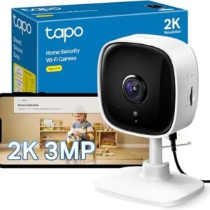 Tapo C110 2K 3MP Indoor Security Camera Pet Camera Dog Camera | AI Detection, Night Vision, Two-Way Audio, Sound & Light Alarm, Baby Camera Monitor, No...