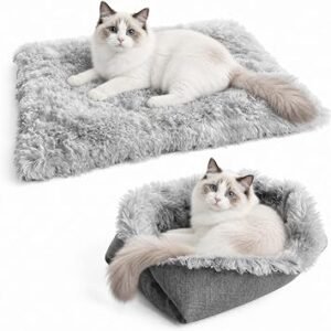 Eidoct Furry Self Warming Cat Mat for Cats Small Dogs