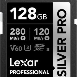 Lexar SILVER PRO SD Card 128GB UHS-II SDXC | V60, U3, C10, Up to 280MB/s Read, 120MB/s Write, For DSLR/Camera, Professional Photographer/Videographer,...