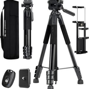 NEEWER LITETRIP LT32 62" Travel Tripod Carbon Fiber with +/-5? Leveling | 360? Panorama Head, Detachable Center Axis, Fast Flip Buckle, Arca QR Plate Compatible with PD, Former TP62