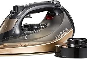 Tower Cordless Steam Iron, 2800W, Black & Gold