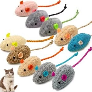 Kitten Teething Toys Interactive Plush Catnip Mouse Toy Gift-10 Pack